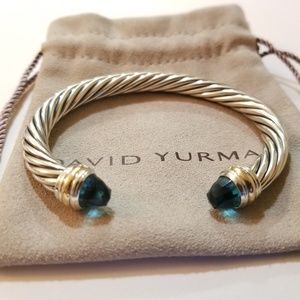 David Yurman Blue Topaz Cable Bracelet